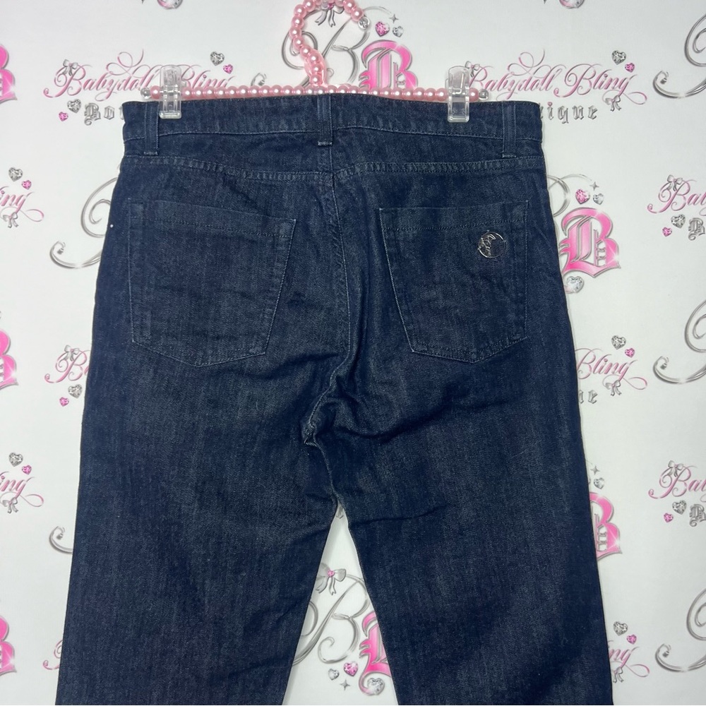 Versace jeans Medusa logo metal emblem buttons charm straight leg dark wash 💎 - Picture 9 of 16